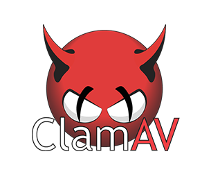 The logo for ClamAV, a free software and cross-platform antimalware company.