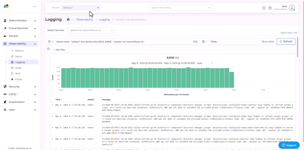 Logging Dashboard